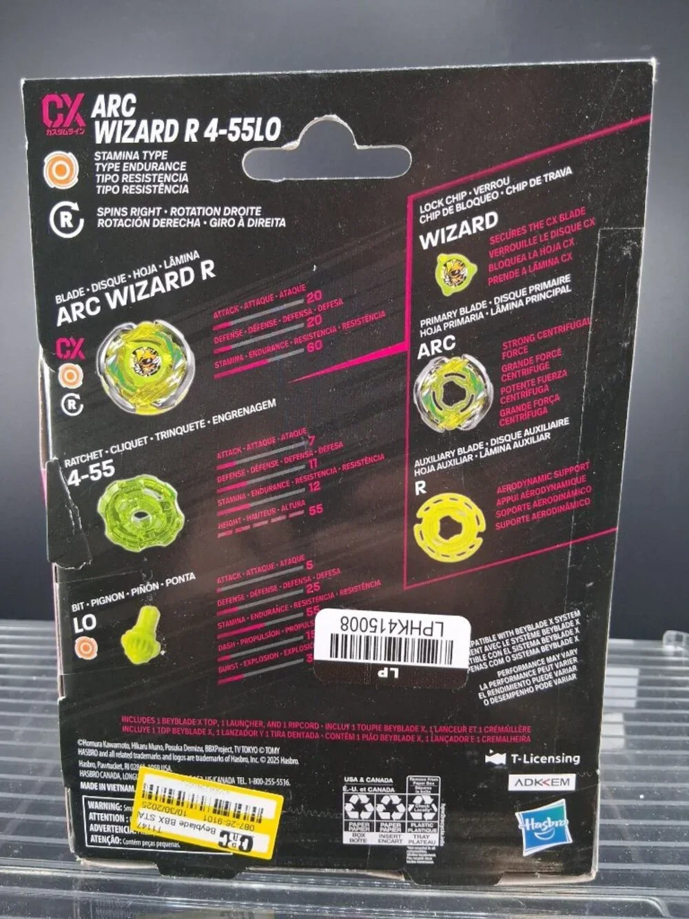 Beyblade X Arc Wizard R 4-55LO Stamina Top With Launcher